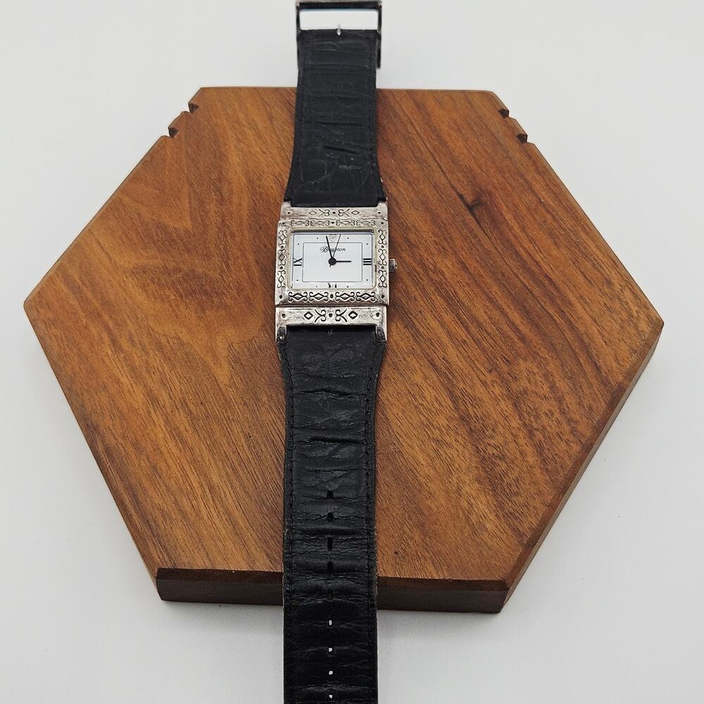 Brighton Plymouth Artsy Square Dial Watch Brown Leather Brand Bohemian Western - Picture 7 of 7